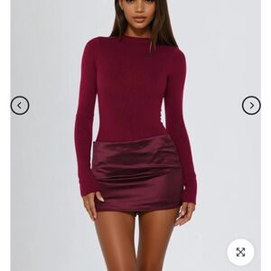 Chic Long Sleeve Burgundy Dress